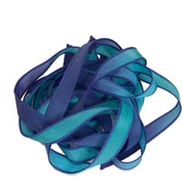 Image 3 of 1PC. PARAKEET   42" Hand Dyed Finished Edge Silk Wrist Wrap Bracelet/Jewelry/Craft Ribbons