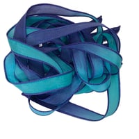 Image 7 of 1PC. PARAKEET   42" Hand Dyed Finished Edge Silk Wrist Wrap Bracelet/Jewelry/Craft Ribbons