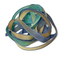 Image 1 of 1PC. PIRATE COVE   42" Hand Dyed Finished Edge Silk Wrist Wrap Bracelet/Jewelry/Craft Ribbons