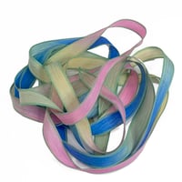 Image 3 of 1PC. TETRIS 42" Hand Dyed Finished Edge Silk Wrist Wrap Bracelet/Jewelry/Craft Ribbons