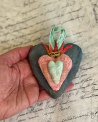 Image 2 of Spun cotton sacred heart and crown