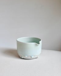 Image 2 of Mint Matcha Bowl with Opalescent Glaze Drip