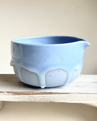 Image 2 of Blue Matcha Bowl with Blue Drip- Discounted
