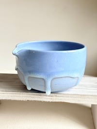 Image 3 of Blue Matcha Bowl with Blue Drip- Discounted