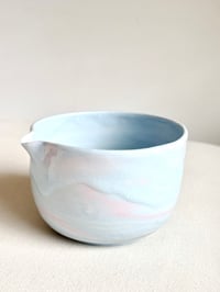 Image 3 of Blue and Pink Marble Matcha Bowl