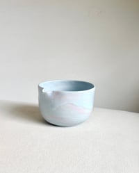 Image 1 of Blue and Pink Marble Matcha Bowl