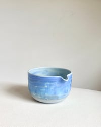 Image 1 of Blue Textural Matcha Bowl with Opalescent Glaze