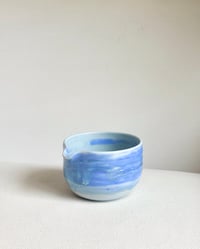 Image 2 of Blue Textural Matcha Bowl with Opalescent Glaze