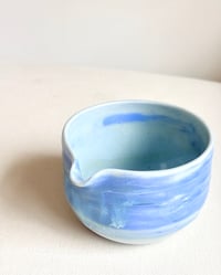 Image 4 of Blue Textural Matcha Bowl with Opalescent Glaze