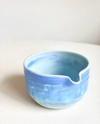 Image 5 of Blue Textural Matcha Bowl with Opalescent Glaze