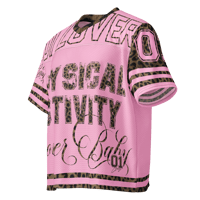 Image 1 of ‘D1 LOVER’ | ‘LEOPARD’ | ‘LOVER BABY’ Pink Boxy Football Jersey