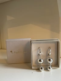 Image 2 of Circle Drop Silver Earrings Stainless Steel - No. 16