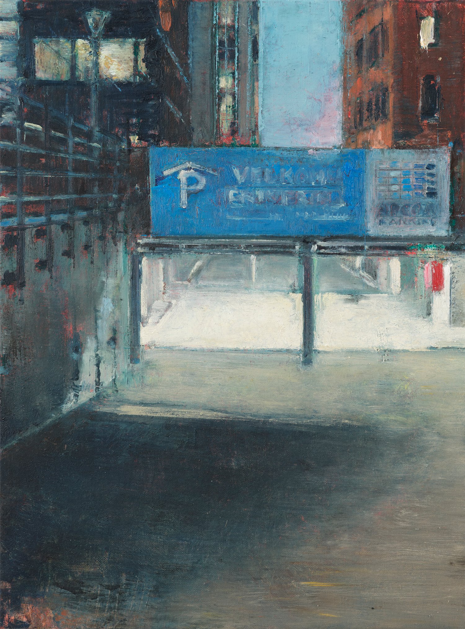 Image of Painting / maleri / "IB – Malerdrømme og tankestreger – Den lyse undergrund" / 30x40 cm