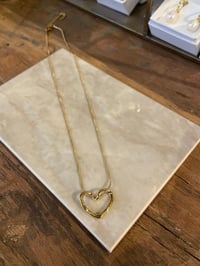 Image 1 of Heart Charm Gold Nacklace Stainless Steel - No. 1