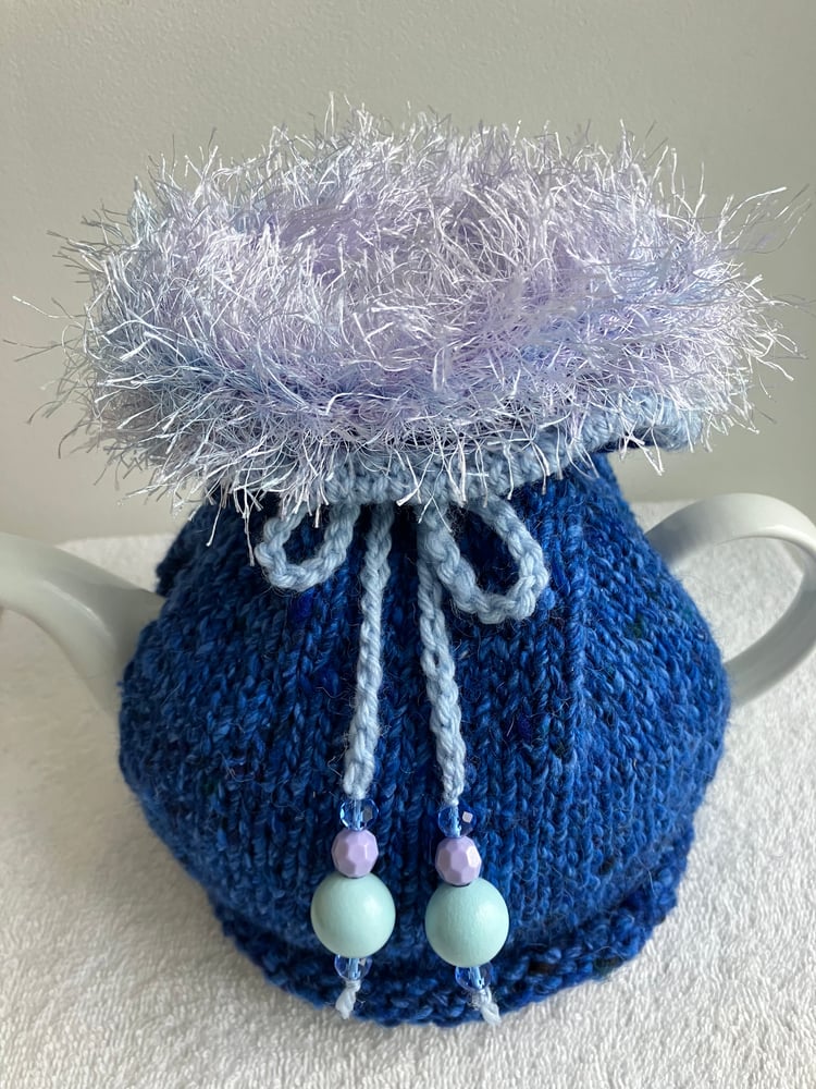 Image of medium ROYAL BLUE TWEED Go On! tea cosie