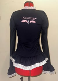Image 3 of black x pink “perilous heart” print long-sleeve cutsew