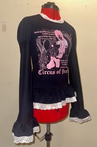 Image 2 of black x pink “perilous heart” print long-sleeve cutsew