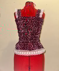 Image 3 of pink leopard logo print shirring camisole