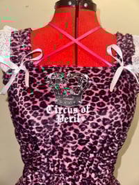 Image 4 of pink leopard logo print shirring camisole