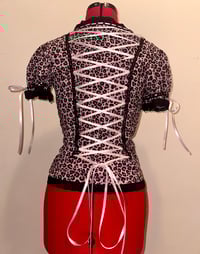 Image 3 of light pink leopard logo print blouse