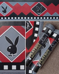 Authentic vintage wallpaper: 1980s Vintage Crown Wallpaper Borders - Playboy Bunny Geometric Black - (Sets of 2 Rolls) – main image