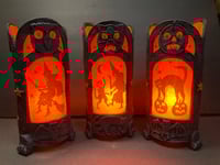 Image 2 of Vintage Inspired Three Sided Halloween Lantern 