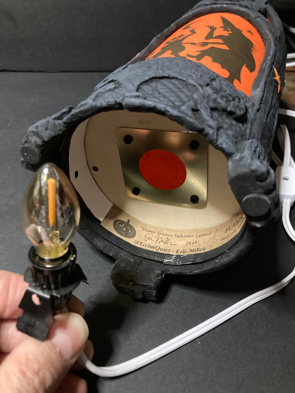 Vintage Inspired Three Sided Halloween Lantern 