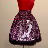 Image 3 of pink leopard “perilous heart” print skirt