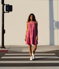 SLEEVELESS TUNIC MINI DRESS (FUCHSIA)