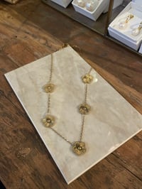 Image 1 of Pendant Five Flower Necklace Stainless Steel - No. 8