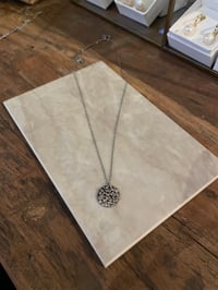 Image 1 of Circle Plate Silver Necklace Stainless Steel - No. 13