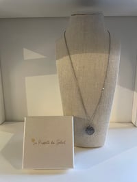 Image 2 of Circle Plate Silver Necklace Stainless Steel - No. 13