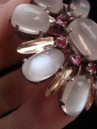Image 3 of 1930s- 1950s LARGE 9CT NATURAL MOONSTONE AND RUBY PENDANT