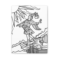 Image 1 of The Fool Tarot Card Coloring Canvas2