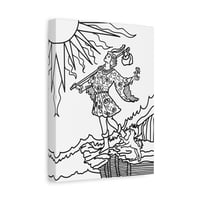 Image 2 of The Fool Tarot Card Coloring Canvas2