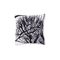 Image 2 of B&W Winter Tree Square Pillow - Pink Back