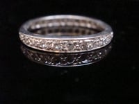 Image 1 of EDWARDIAN 18CT DIAMOND GRADUATED FULL ETERNITY RING SIZE M 1/2