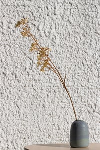 Image 3 of Cylinder Stoneware Vase with Cloudy Blue Glaze