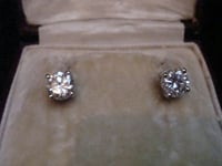 Image 3 of PLATINUM 1.20CT H COLOUR  BRILLIANT CUT DIAMOND STUD EARRINGS FOR PIERCED EARS