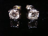 Image 7 of PLATINUM 1.20CT H COLOUR  BRILLIANT CUT DIAMOND STUD EARRINGS FOR PIERCED EARS