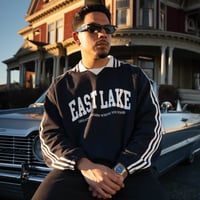 Image 2 of East Lake Striped Lapel Collar Sweatshirt (Pre-Sale)