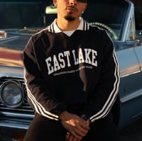 Image 3 of East Lake Striped Lapel Collar Sweatshirt (Pre-Sale)