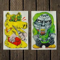 Image 1 of "lord quasimoto" and "MFDOOM" by Austin Ansbro (4-color Risograph Print)