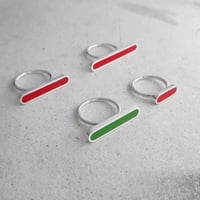 Image 1 of Red and Green Line Rings