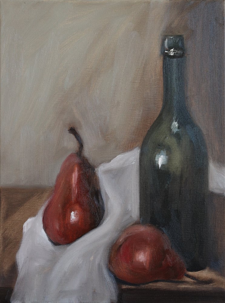 Image of Nature morte aux poires et à la bouteille