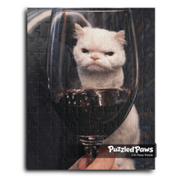 Image 1 of PuzzledPaws Through the wine glass Catto - 110 Piece Puzzle