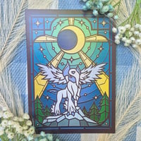 Mega Absol Stained Glass Window Wall Art Print