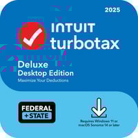 TurboTax Deluxe 2025 Email Delivery Federal & State Returns + Federal E-file