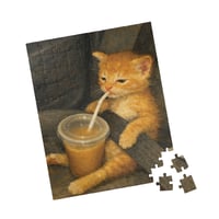 Image 2 of PuzzledPaws Sipping Car Catto - 110 Piece Puzzle