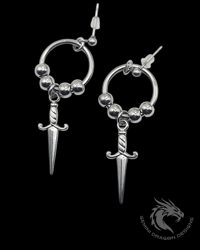 Image 1 of Dagger & Ball Hoops